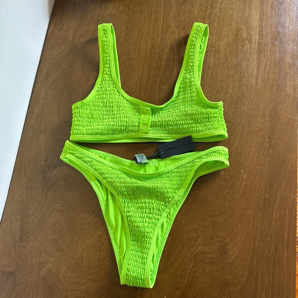 Kendall & Kylie Bright Green Bikini Set